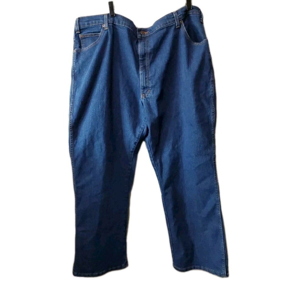 Dickies 42 x 30 Regular Fit Straight Flex Denim Dark‎ Blue Mens Jeans Med Wash